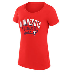 Minnesota Twins G-III 4Her by Carl Banks Women's Super-Slim Fit Lightweight Filigree Team T-Shirt - Red T-shirts
