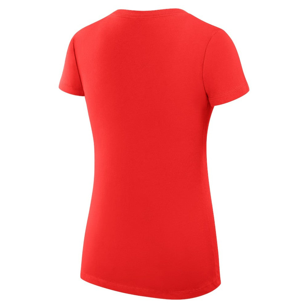 Cleveland Guardians G-III 4Her by Carl Banks Women's Super-Slim Fit Lightweight Filigree Team V-Neck T-Shirt - Red T-shirts