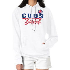 Chicago Cubs G-III 4Her by Carl Banks Women's Team Fleece Pullover Hoodie - White Hoodies