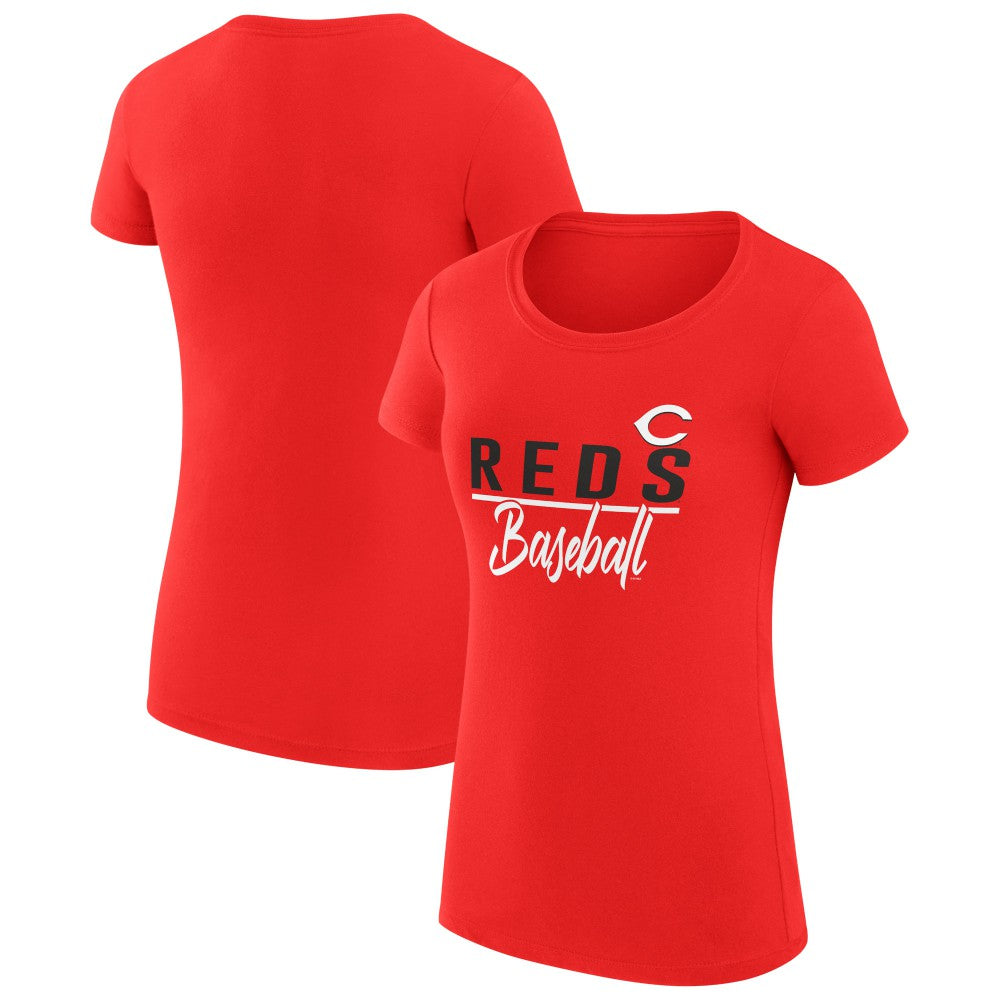 Cincinnati Reds G-III 4Her by Carl Banks Women's Super-Slim Fit Lightweight Team Graphic T-Shirt - Red T-shirts