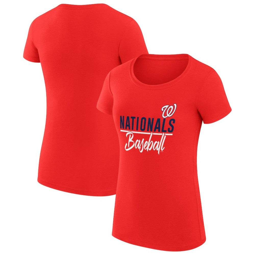 Washington Nationals G-III 4Her by Carl Banks Women's Super-Slim Fit Lightweight Team Graphic T-Shirt - Red T-shirts