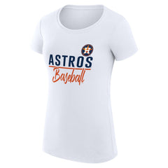 Houston Astros G-III 4Her by Carl Banks Women's Super-Slim Fit Lightweight Team Graphic T-Shirt - White T-shirts