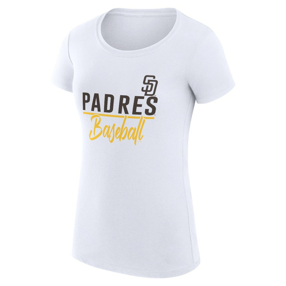 San Diego Padres G-III 4Her by Carl Banks Women's Super-Slim Fit Lightweight Team Graphic T-Shirt - White T-shirts