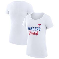 Texas Rangers G-III 4Her by Carl Banks Women's Super-Slim Fit Lightweight Team Graphic T-Shirt - White T-shirts