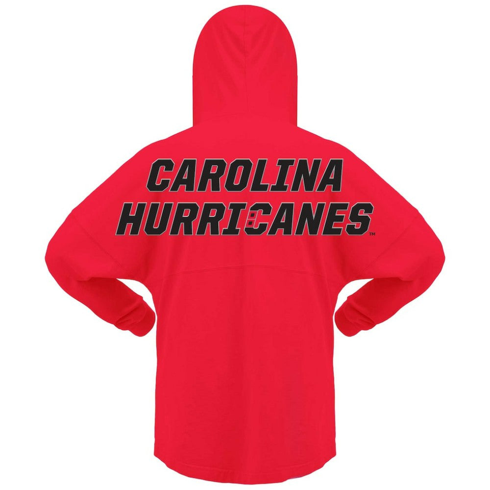 Carolina Hurricanes Fanatics Women's Jersey Lace-Up V-Neck Long Sleeve Hoodie T-Shirt - Red | US 200459768