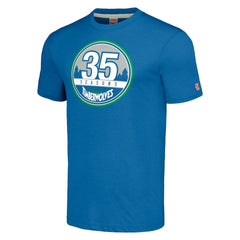 Minnesota Timberwolves Homage Unisex 35th Anniversary Hardwood Classics 35 Seasons Tri-Blend T-Shirt Royal