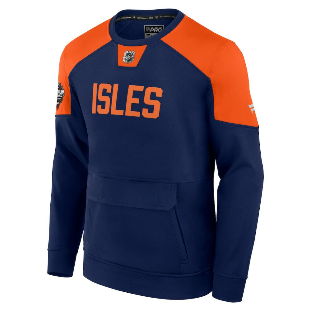 New York Islanders Fanatics 2024 NHL Stadium Series Authentic Pro Fleece Logo Pullover Sweatshirt - Navy | US 200460332