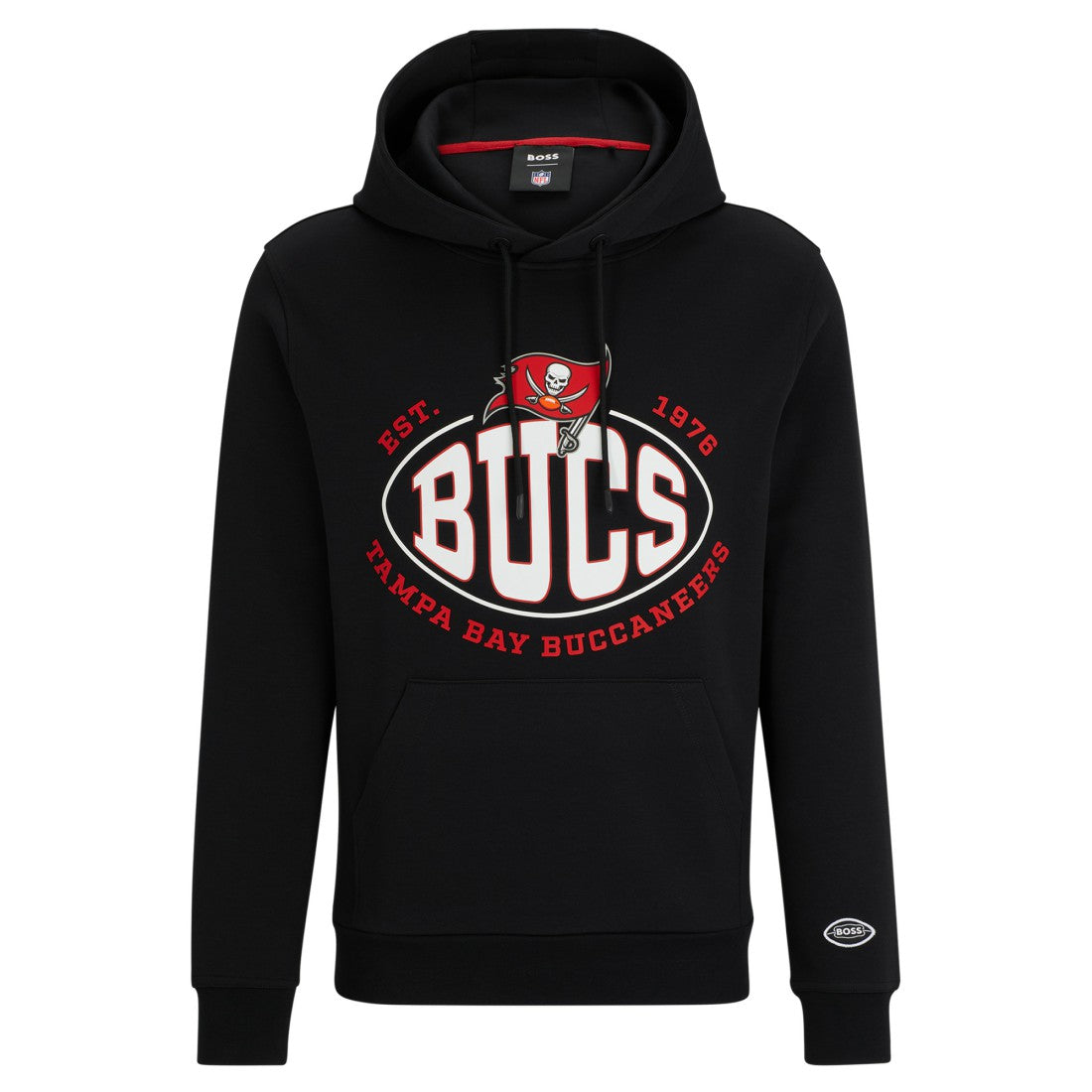 Tampa Bay Buccaneers BOSS X NFL Touchback Pullover Hoodie - Black Hoodies