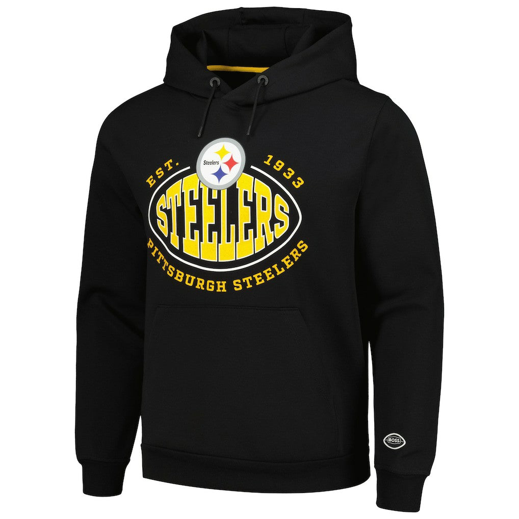 Pittsburgh Steelers BOSS X NFL Touchback Pullover Hoodie - Black Hoodies