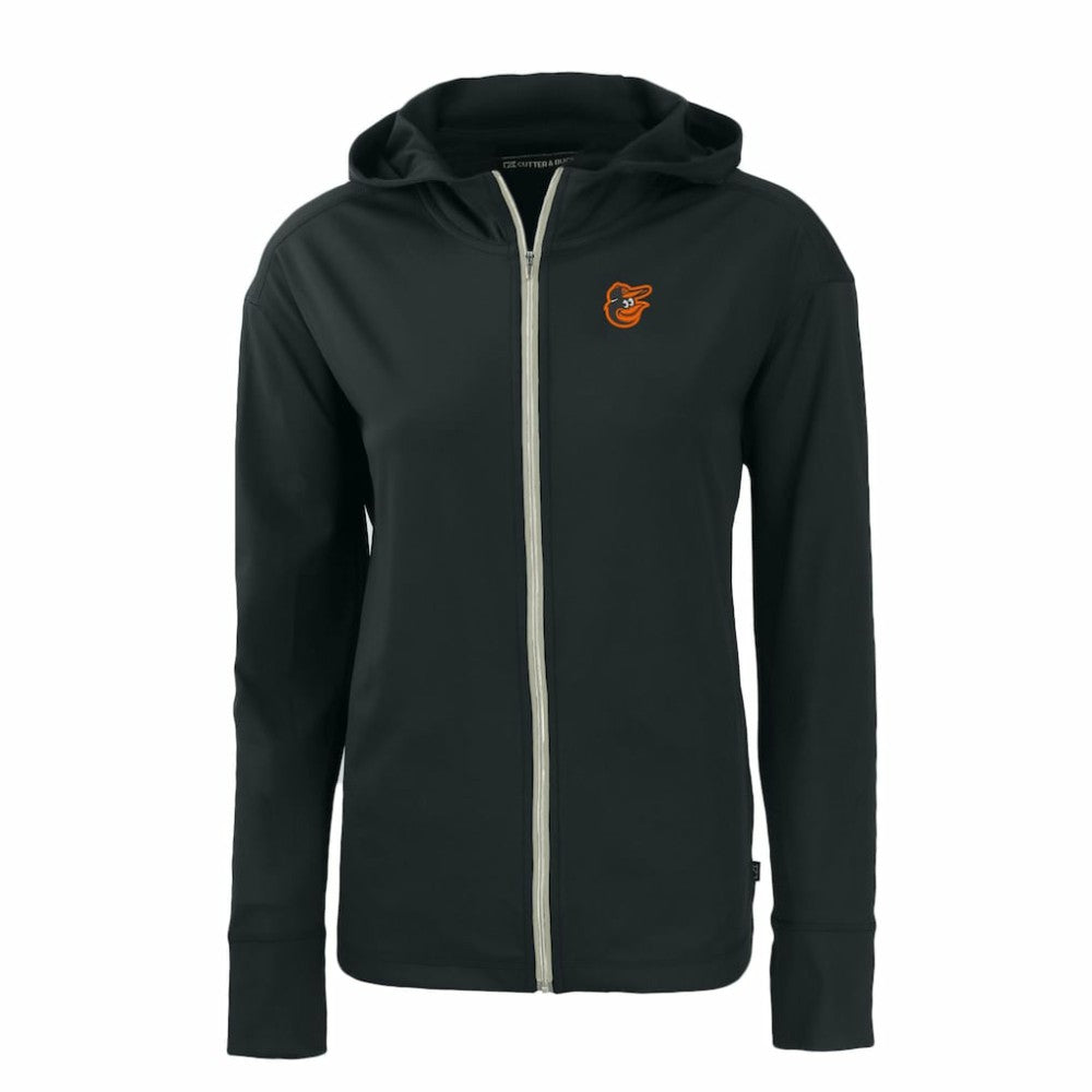 Baltimore Orioles Cutter & Buck Women's Daybreak Eco Recycled Full-Zip Hoodie - Black Hoodies