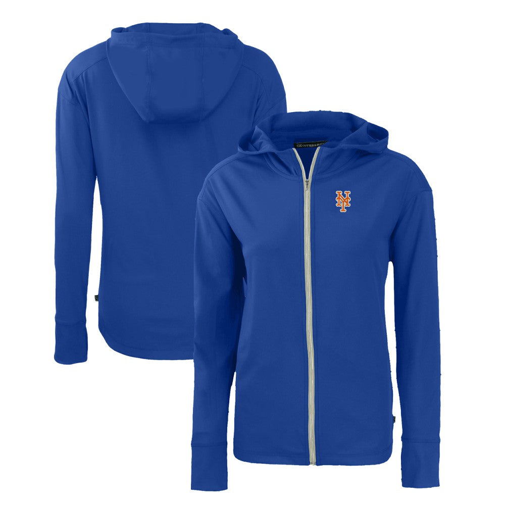 New York Mets Cutter & Buck Women's Daybreak Eco Recycled Full-Zip Hoodie - Royal Hoodies
