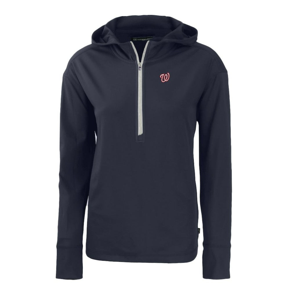 Washington Nationals Cutter & Buck Women's Daybreak Eco Recycled Half-Zip Hoodie - Navy Hoodies