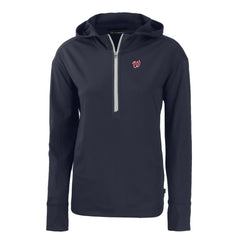 Washington Nationals Cutter & Buck Women's Daybreak Eco Recycled Half-Zip Hoodie - Navy Hoodies