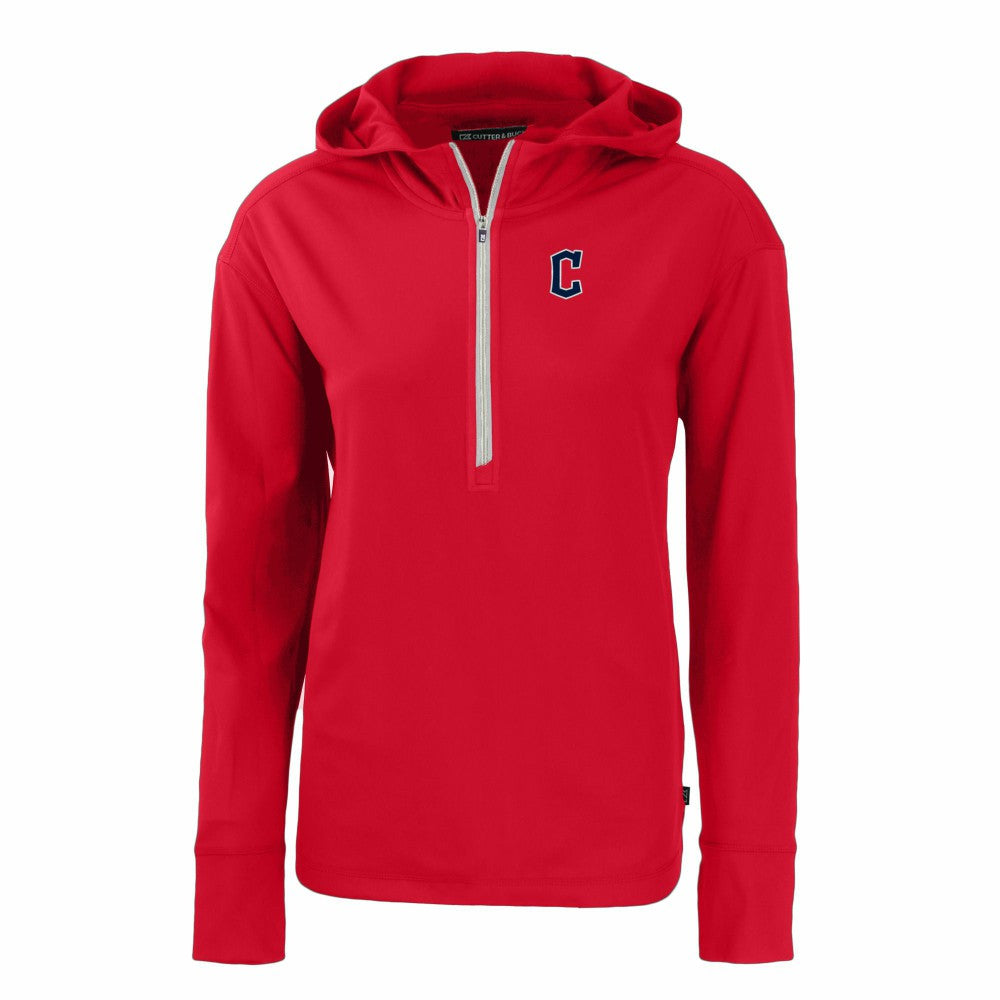 Cleveland Guardians Cutter & Buck Women's Daybreak Eco Recycled Half-Zip Hoodie - Red Hoodies