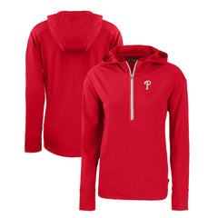 Philadelphia Phillies Cutter & Buck Women's Daybreak Eco Recycled Half-Zip Hoodie - Red Hoodies