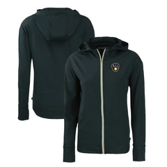 Milwaukee Brewers Cutter & Buck Women's Daybreak Eco Recycled Full-Zip Hoodie - Navy Hoodies