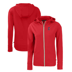 Cleveland Guardians Cutter & Buck Women's Daybreak Eco Recycled Full-Zip Hoodie - Red Hoodies