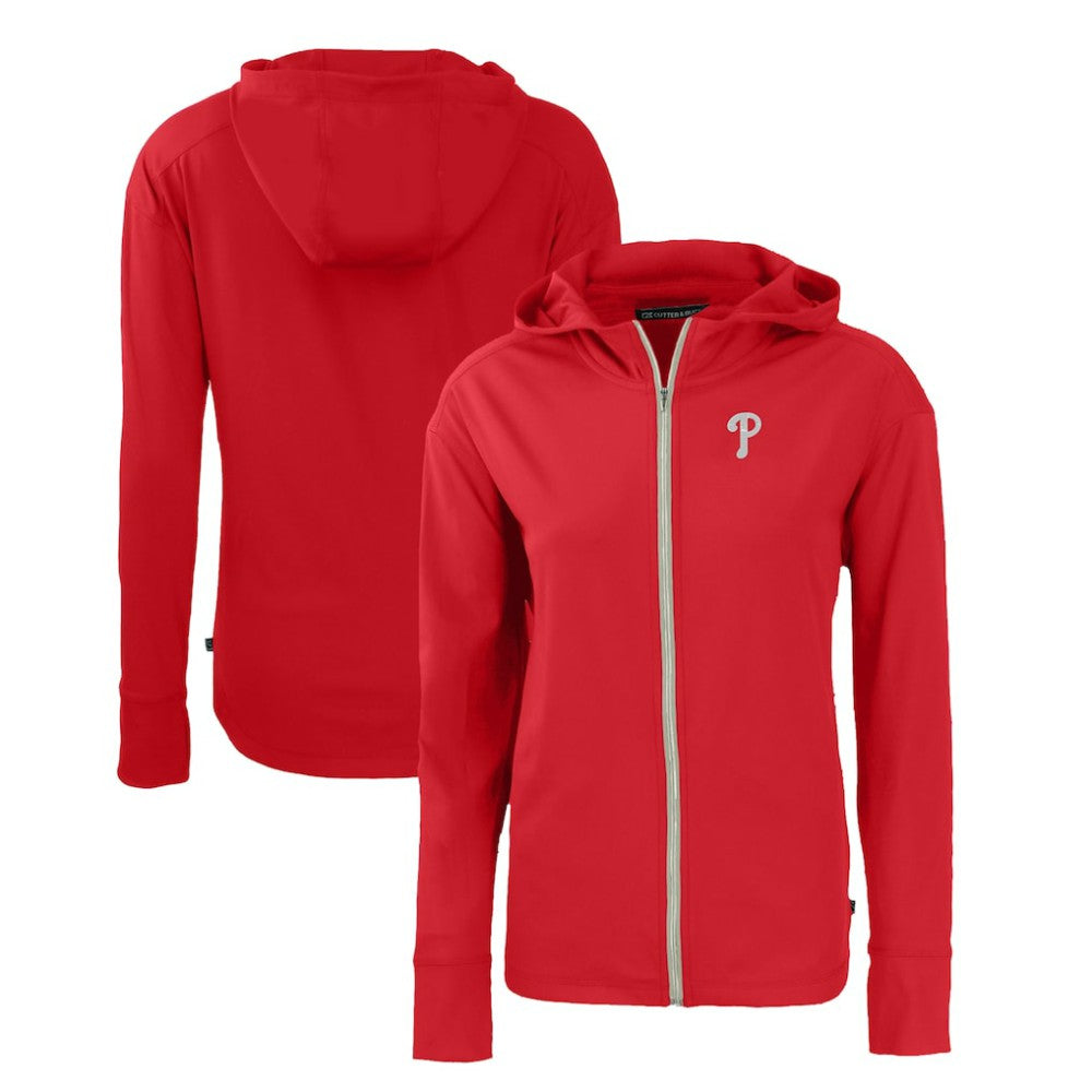 Philadelphia Phillies Cutter & Buck Women's Daybreak Eco Recycled Full-Zip Hoodie - Red Hoodies