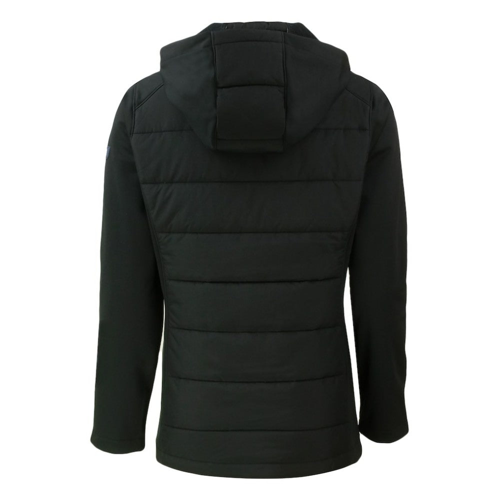 Los Angeles Dodgers Cutter & Buck Women's Evoke Hybrid Eco Softshell Recycled Full-Zip Hoodie Jacket - Black Jackets