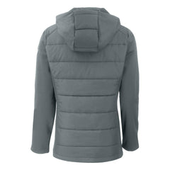 Athletics Cutter & Buck Women's Evoke Hybrid Eco Softshell Recycled Full-Zip Hoodie Jacket - Steel Jackets