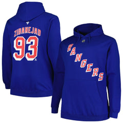 Mika Zibanejad New York Rangers Profile Big & Tall Name & Number Pullover Hoodie - Blue | US 200464396