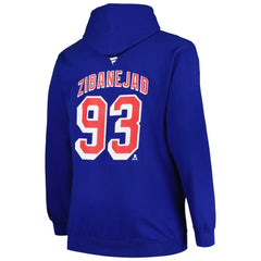 Mika Zibanejad New York Rangers Profile Big & Tall Name & Number Pullover Hoodie - Blue | US 200464396