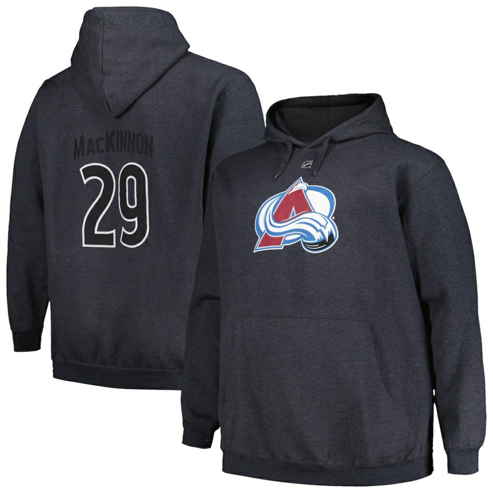 Nathan MacKinnon Colorado Avalanche Profile Big & Tall Name & Number Pullover Hoodie - Charcoal | US 200464397