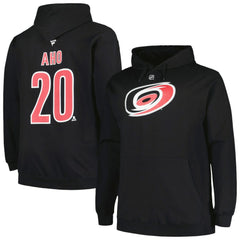 Sebastian Aho Carolina Hurricanes Profile Big & Tall Name & Number Pullover Hoodie - Black | US 200464398