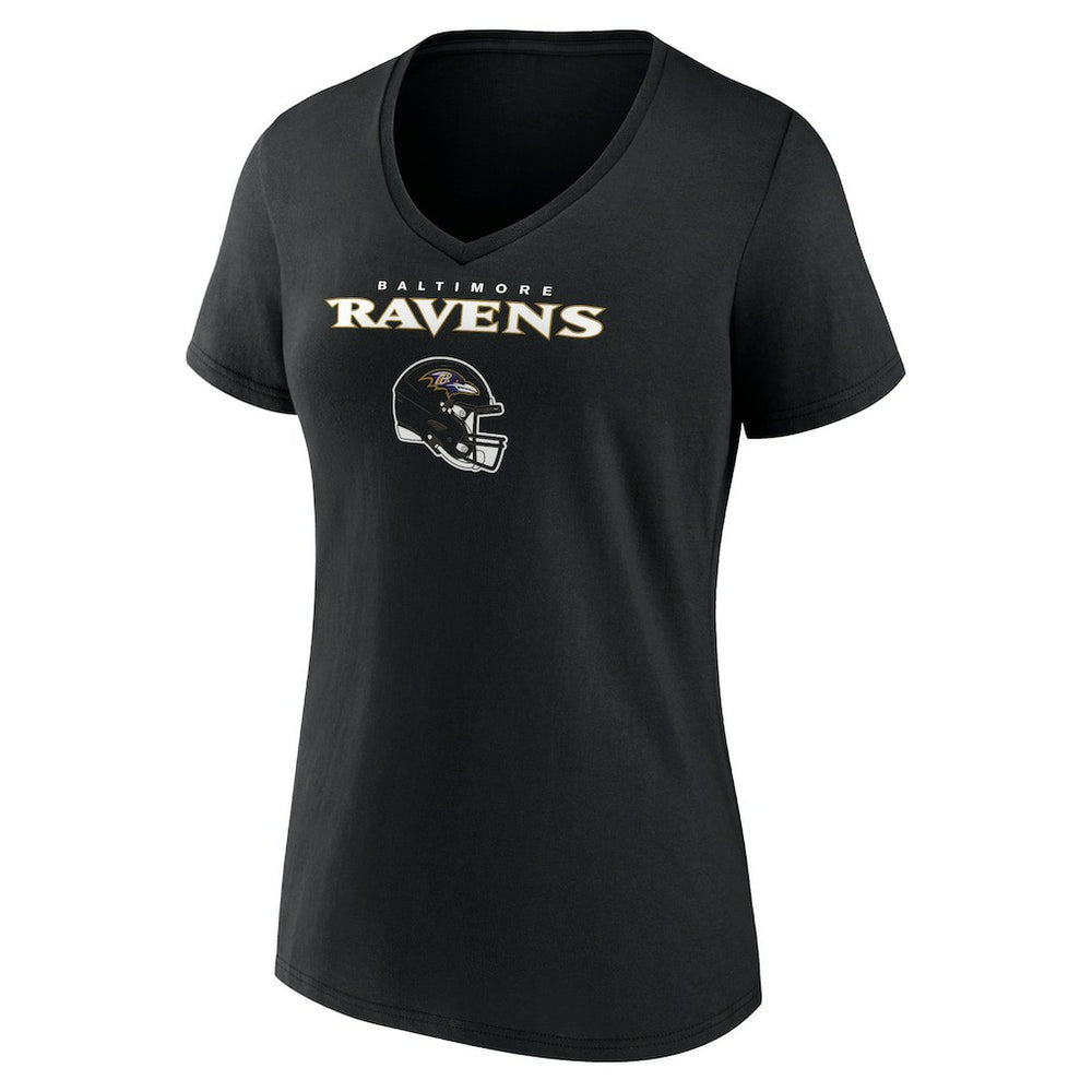 Lamar Jackson Baltimore Ravens Women's Team Wordmark Name & Number V-Neck T-Shirt - Black T-shirts