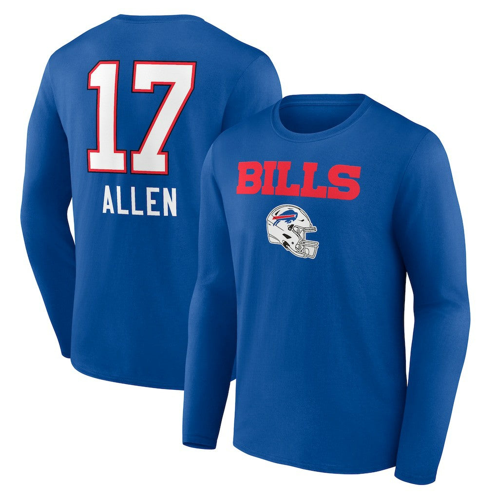 Josh Allen Buffalo Bills Team Wordmark Long Sleeve T-Shirt - Royal T-shirts