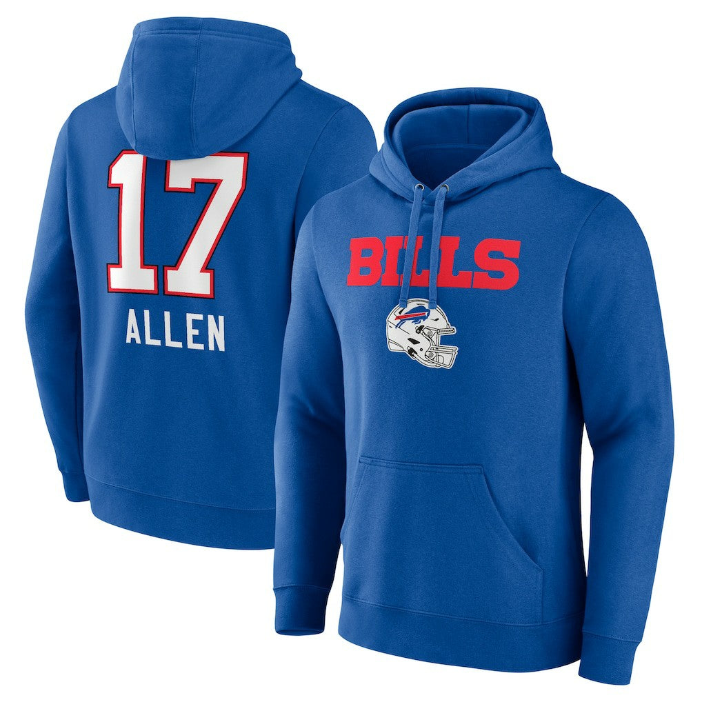 Josh Allen Buffalo Bills Team Wordmark Pullover Hoodie - Royal Hoodies