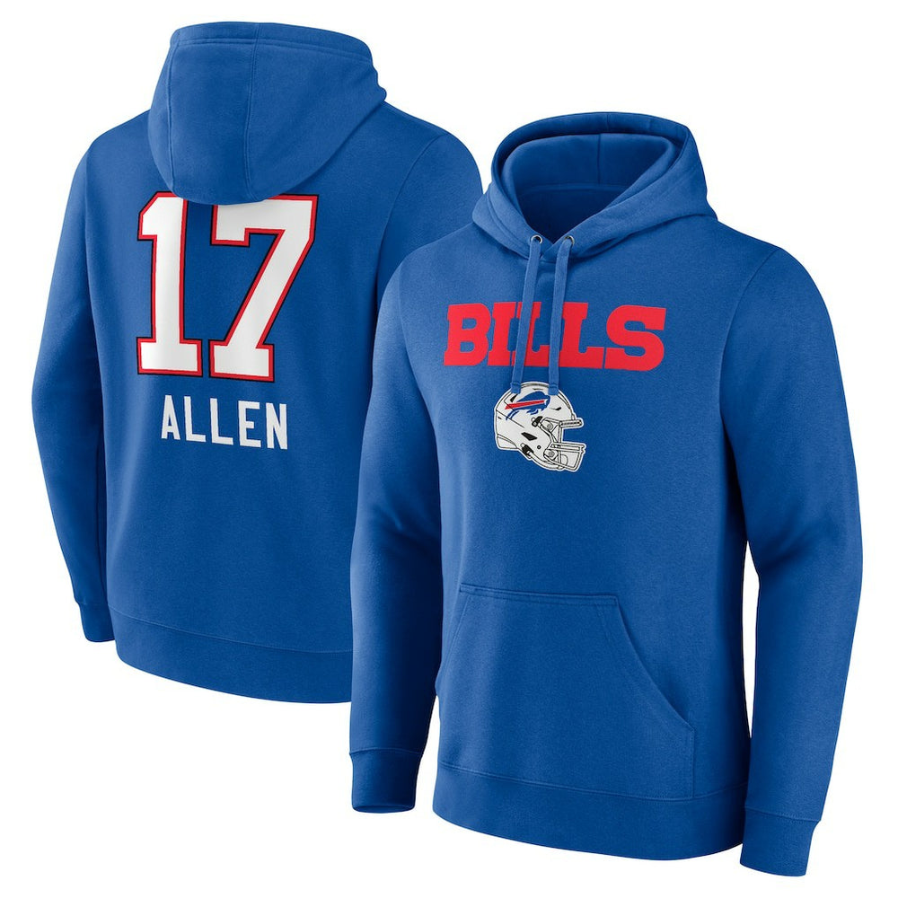 Josh Allen Buffalo Bills Team Wordmark Pullover Hoodie - Royal Hoodies