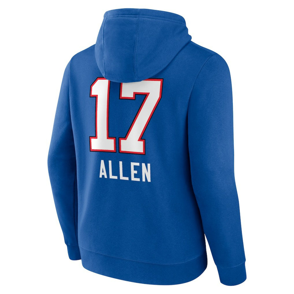 Josh Allen Buffalo Bills Team Wordmark Pullover Hoodie - Royal Hoodies