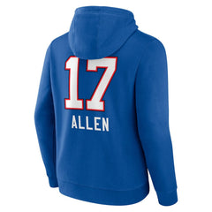 Josh Allen Buffalo Bills Team Wordmark Pullover Hoodie - Royal Hoodies