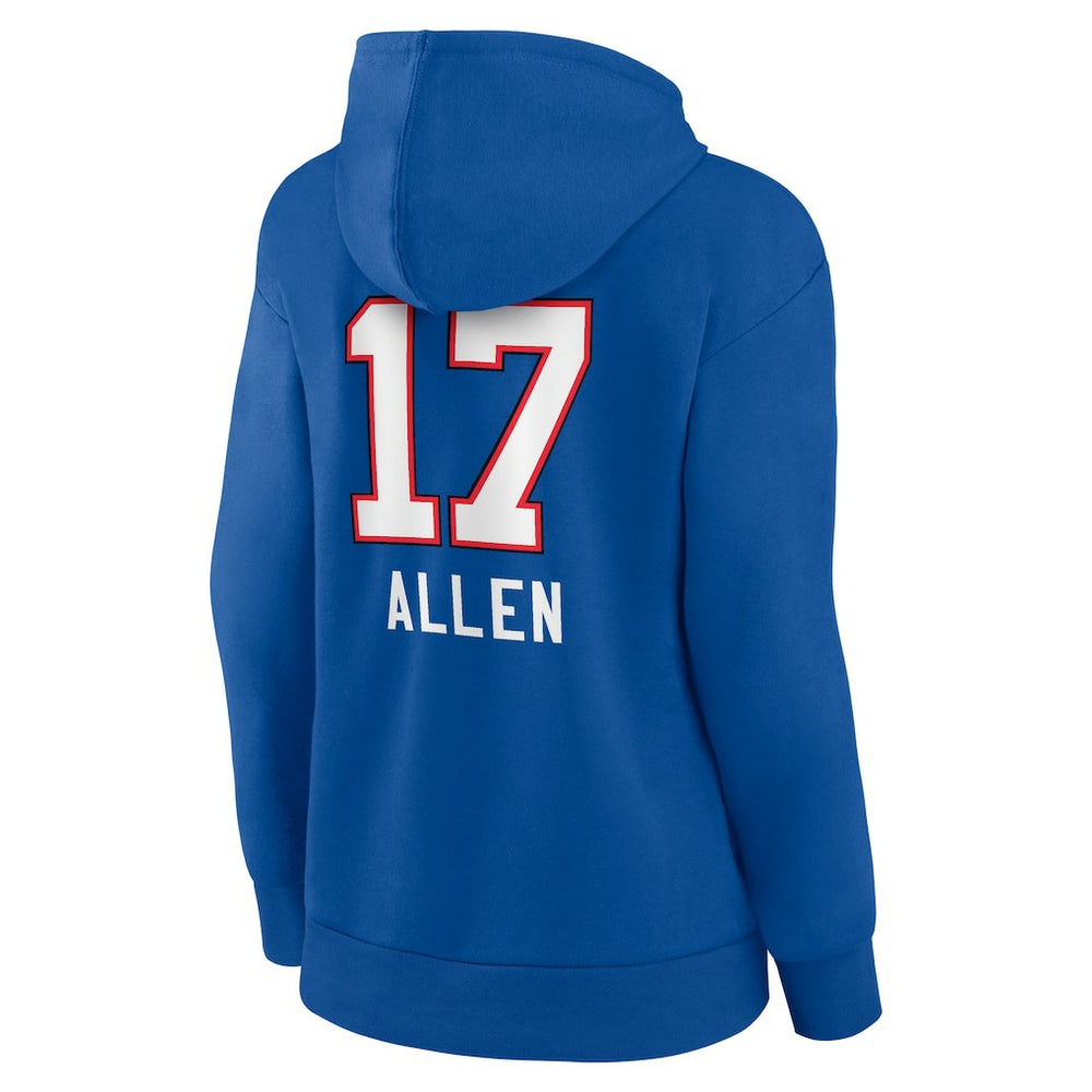 Josh Allen Buffalo Bills Women's Team Wordmark Pullover Hoodie - Royal Hoodies