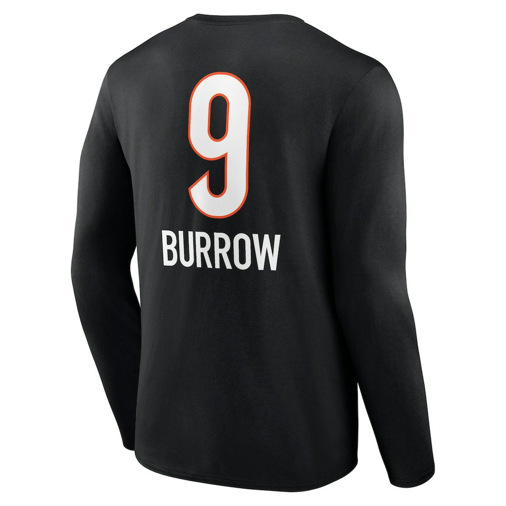 Joe Burrow Cincinnati Bengals Team Wordmark Long Sleeve T-Shirt - Black T-shirts