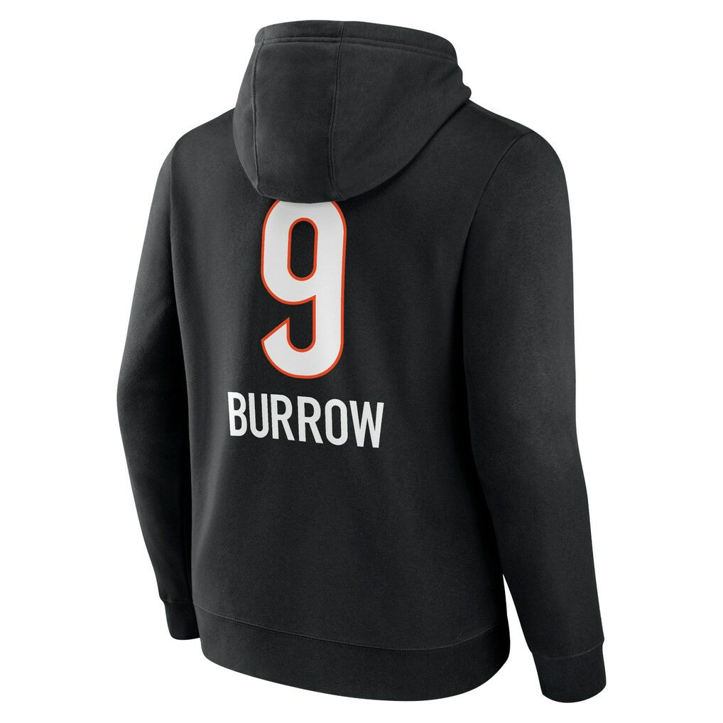 Joe Burrow Cincinnati Bengals Team Wordmark Pullover Hoodie - Black Hoodies