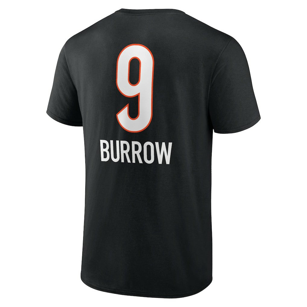 Joe Burrow Cincinnati Bengals Team Wordmark Name & Number T-Shirt - Black T-shirts