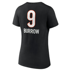 Joe Burrow Cincinnati Bengals Women's Team Wordmark Name & Number V-Neck T-Shirt - Black T-shirts