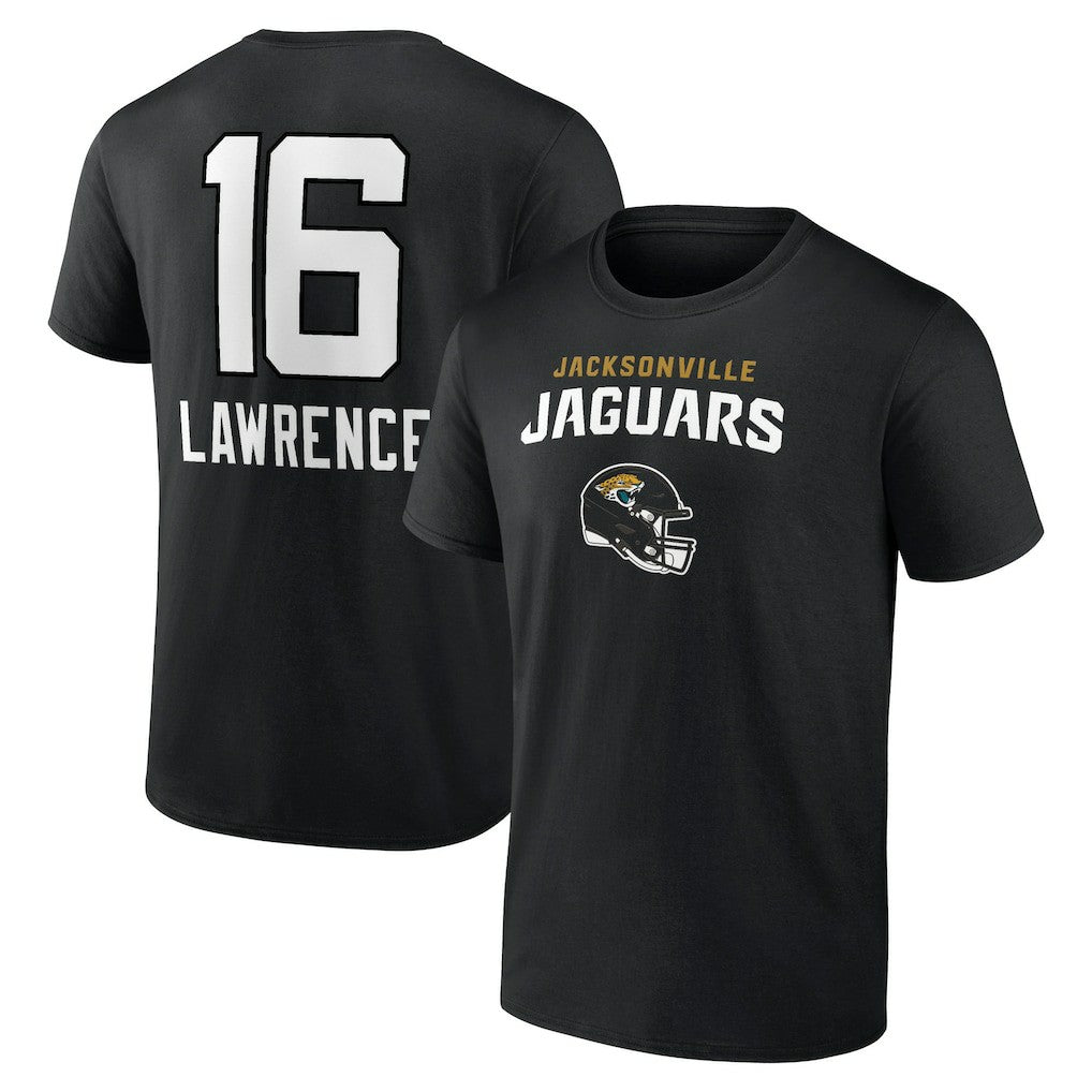 Trevor Lawrence Jacksonville Jaguars Team Wordmark Name & Number T-Shirt - Black T-shirts