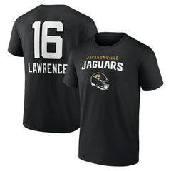 Trevor Lawrence Jacksonville Jaguars Team Wordmark Name & Number T-Shirt - Black T-shirts