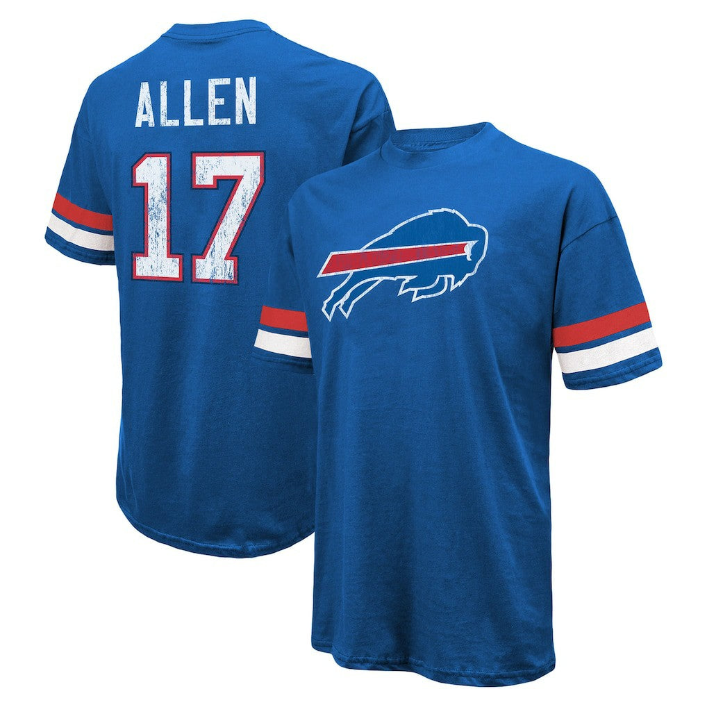 Josh Allen Buffalo Bills Majestic Threads Name & Number Oversize Fit T-Shirt - Royal T-shirts