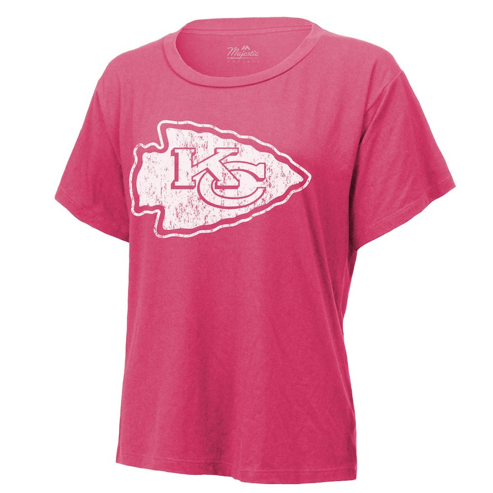 Patrick Mahomes Kansas City Chiefs Majestic Threads Women's Name & Number T-Shirt - Pink T-shirts