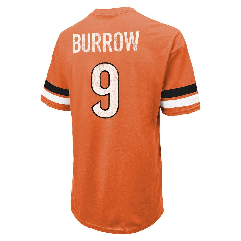 Joe Burrow Cincinnati Bengals Majestic Threads Name & Number Oversize Fit T-Shirt - Orange T-shirts