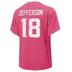 Justin Jefferson Minnesota Vikings Majestic Threads Women's Name & Number T-Shirt - Pink T-shirts