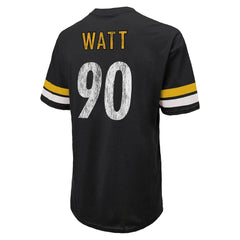 T.J. Watt Pittsburgh Steelers Majestic Threads Name & Number Oversize Fit T-Shirt - Black T-shirts