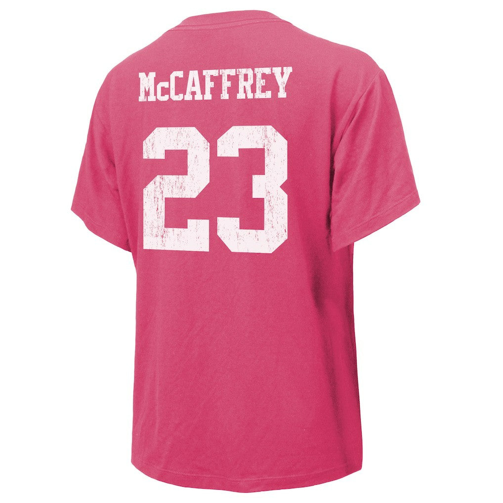 Christian McCaffrey San Francisco 49ers Majestic Threads Women's Name & Number T-Shirt - Pink T-shirts