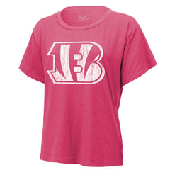 Joe Burrow Cincinnati Bengals Majestic Threads Women's Name & Number T-Shirt - Pink T-shirts