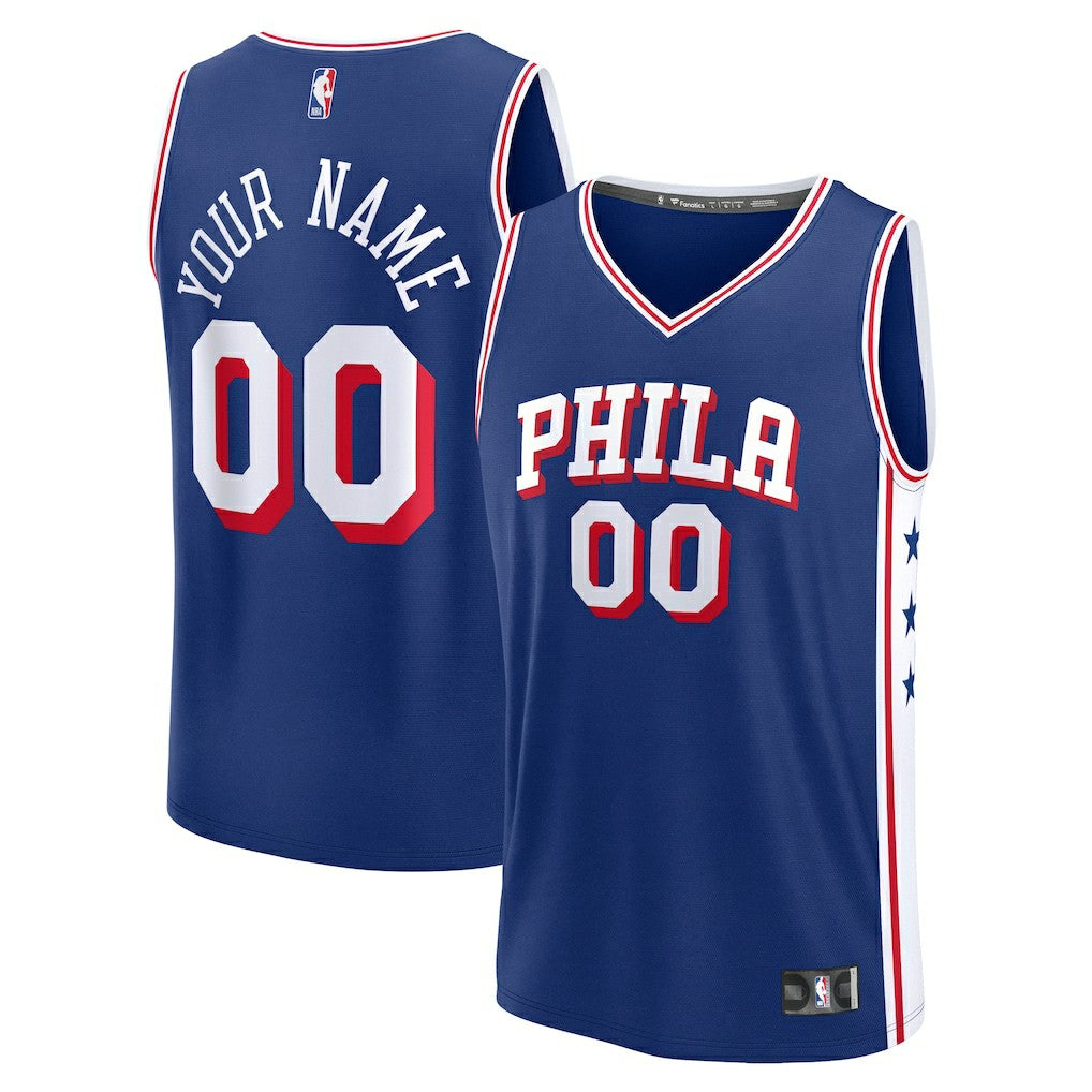 Philadelphia 76ers Fast Break Custom Jersey Icon Edition Blue - Fanatics