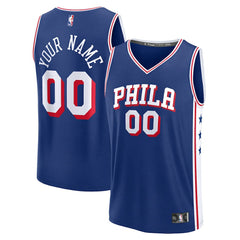 Philadelphia 76ers Fast Break Custom Jersey Icon Edition Blue - Fanatics